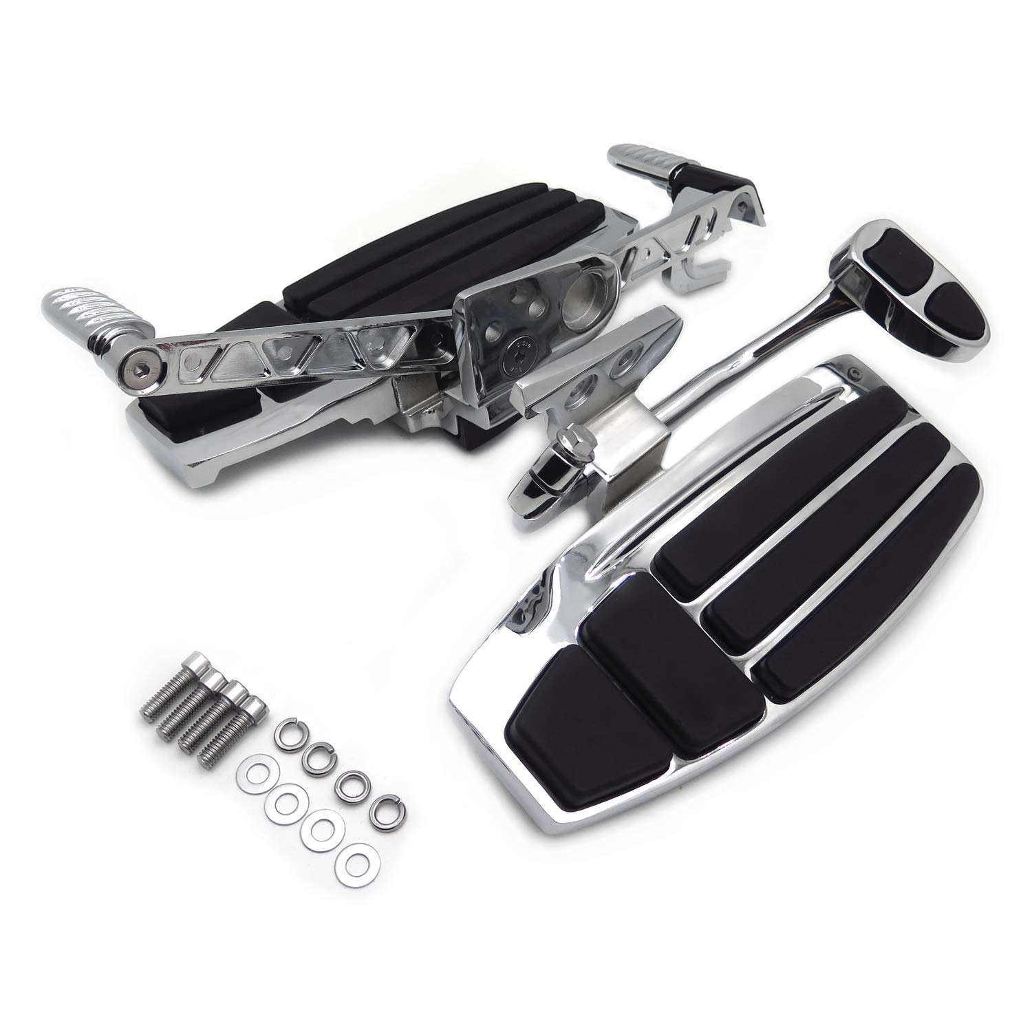 HTTMT- Left & Right Driver Foot Board Floorboard Kit Compatible With Honda Goldwing 01-17 GL1800 13-16 F6B 14-15 Valkyrie [P/N: MT216-130+280-019] - Image 6