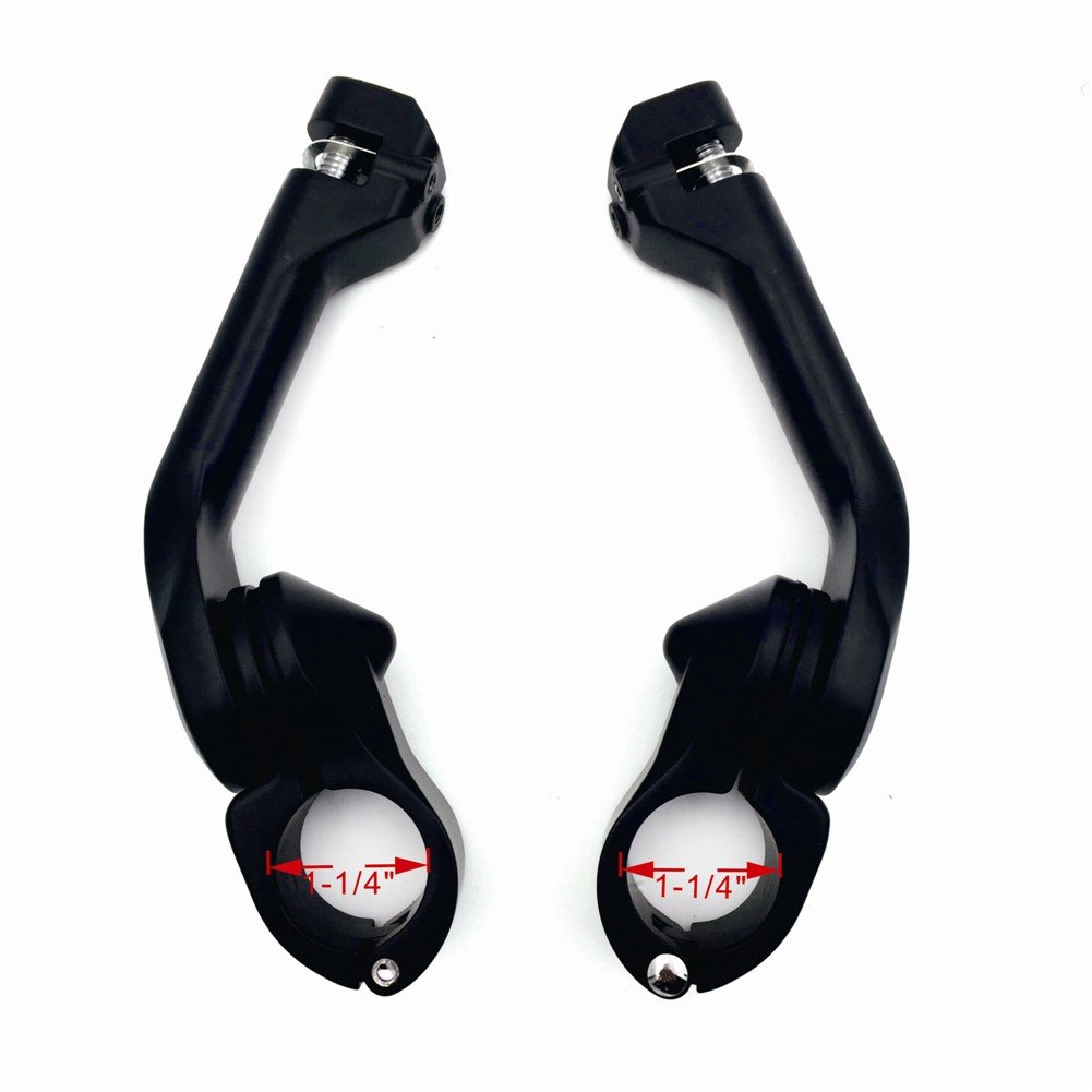 XKH- Black 5" Long Angled Adjustable Foot Peg Kit 1.25" Compatible with Honda GoldWing/Yamaha V-STAR/Suzuki Intruder/Kawasaki Vulcan/Harley Road King [B01MDKBJE3] - Image 7